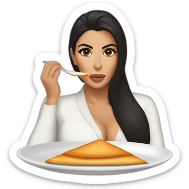kim kardashian eating a masala dosa sticker
