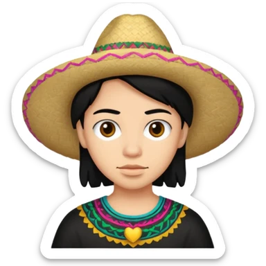 Mexican light skin black hair  sticker