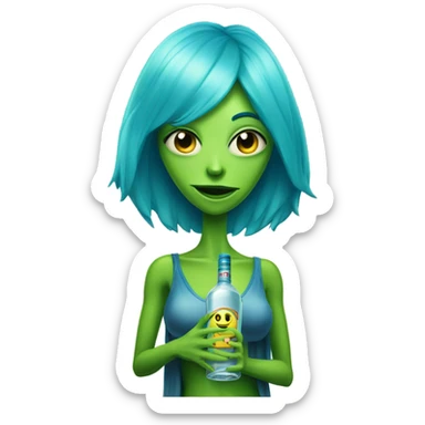 https://www.emojis.com/emoji/a-green-alien-woman-full-body-blue-hair-9oHMlHLe03N IN https://www.emojis.com/emoji/vodka-bottle-HEUPkbKfZU5 sticker