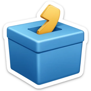 Blue box with a blue check in side sticker