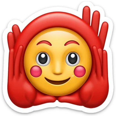 Expresión de felicidad color rojo con centellas y rayos sticker