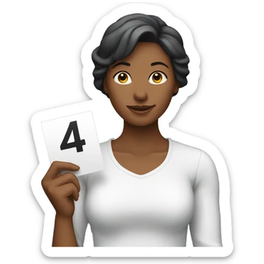 Woman holding 4b movement sign sticker
