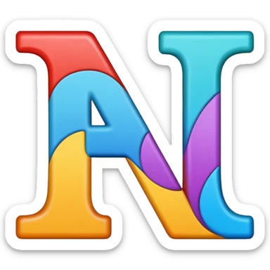 Create the letter J the letter E the letter a the letter N the letter N of the letter a and pretty colors all separate sticker