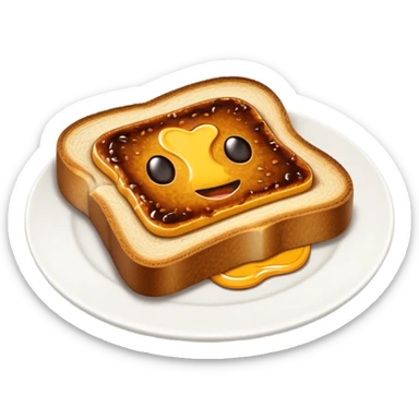Vegemite on Toast Cinematic Realistic Vegemite on Toast Dish Emoji, depicted as a toasted slice of bread generously spread with Vegemite, rendered with warm textures and crisp details that capture its uniquely Australian flavor. sticker