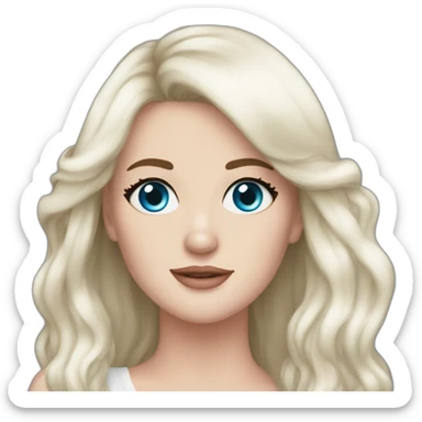 Katie perry long hair  blue eyes with whitedog sticker