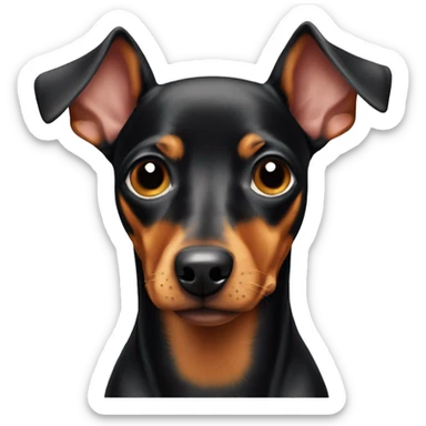 Miniature pinscher dog with a very long nose sticker