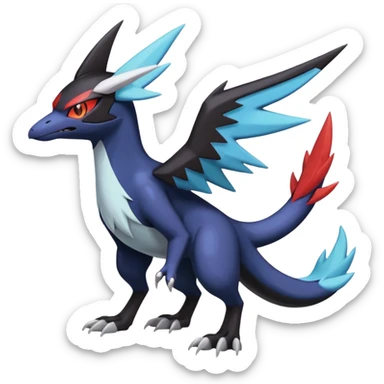 Spooky Nargacuga-Latios-Latias-Umbreon-Noibat-Noivern-Silvally-Pokémon-Fakémon-fusion (full body) sticker