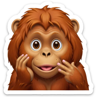 orangutang blowing kiss sticker