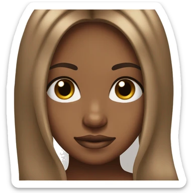 tan girl with long lashes and long brown straight hair sticker