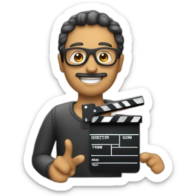 Director film in hand clapperboard sticker