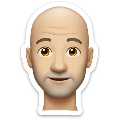White bald man without a beard wearing tattoos  sticker