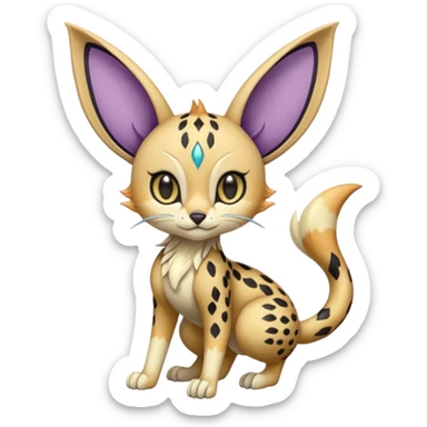 Big-eared Batty Meloetta-Serval-Cresselia-Palkia-Stitch-Fakémon-creature-hybrid sticker