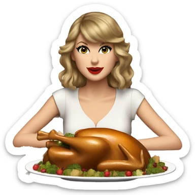 Taylor swift eating thanksgiving dinner sticker