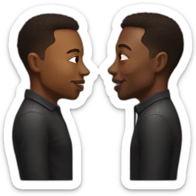Black man kiss elon musk sticker