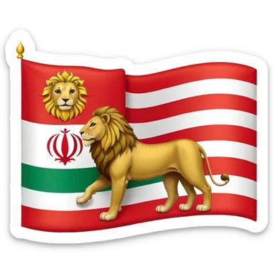 Create the flag of Iran but instead of the Allah in the middle, put the symbol of lion and the sun behind it, make it the original flag sticker