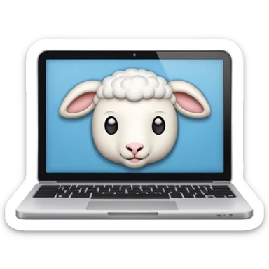 a closed laptop with a lamb logo sticker