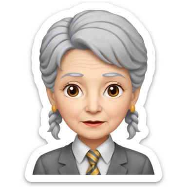 Very old women with Necktie. different hair style. sticker