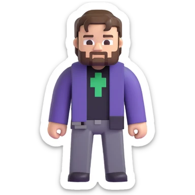 Jack Black as a Minecraft movie character sticker