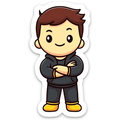 cute character crossing arms making X gesture sticker