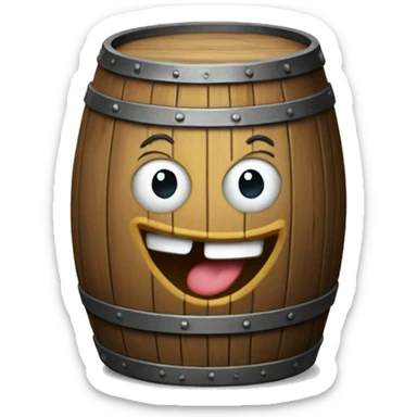 a barrel laughing at you pointing the finger sticker