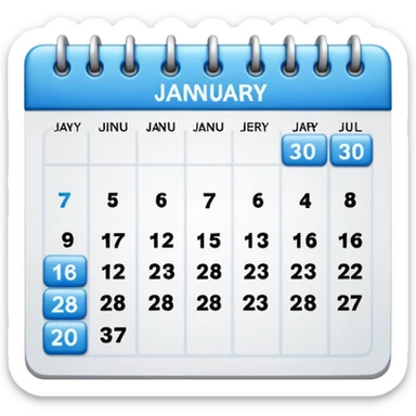 An emoji of a Calander page showing only January 30 sticker