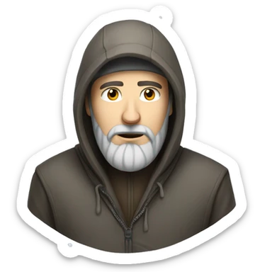 Russian man with beard in a hood covered with snow sticker