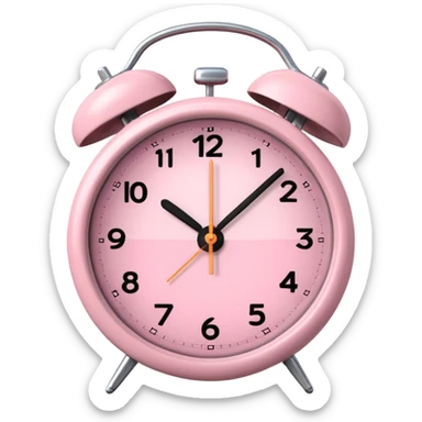 Please make me an alarm clock digital that will show six o'clock in the morning and make it in the style of ios 18.1 and aesthetic and the color is light pink  sticker