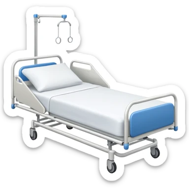 Create a hospital bed taken from a top angle sticker