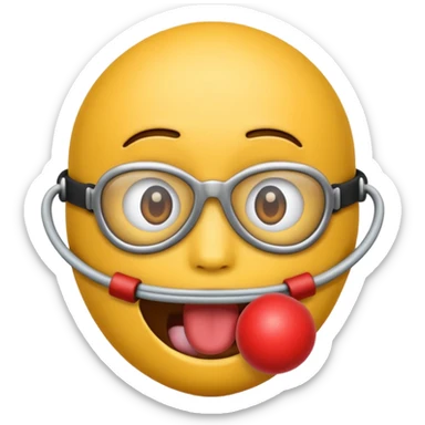 Emoji with ball gag sticker