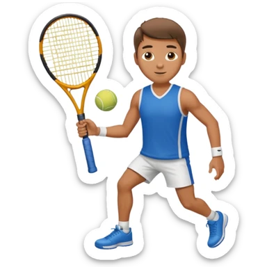 male tennis player sticker