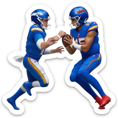 Josh Allen fighting Patrick Mahomes  sticker