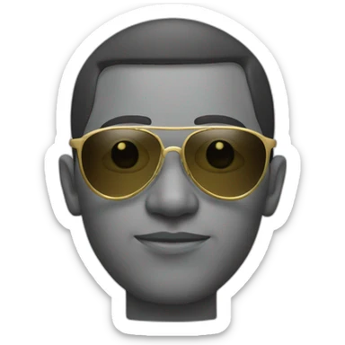 gang member with golden aviator glasses sticker