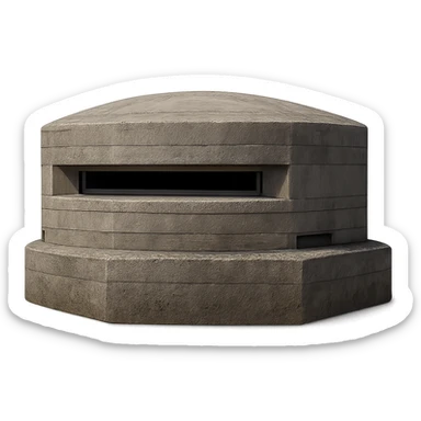 A realistic military pillbox with detailed textures and a modern design. sticker