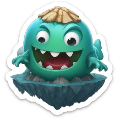 Monstre sur une île flottante  sticker