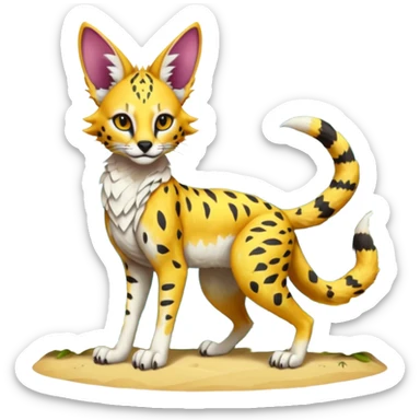 Epic complex detailed exotic tropical sunny cool colorful realistic aesthetic-scenic-Fakémon-Trico-Sergal-Serval-Vernid-creature sticker