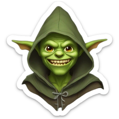 hooded goblin just goofing around he nice sticker