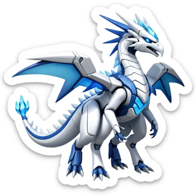 Futuristic Kyurem-reshiram-dialga-hybrid, full body sticker