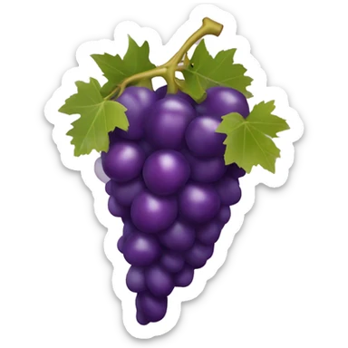 Grape with a face and aubergine in its mouth  sticker