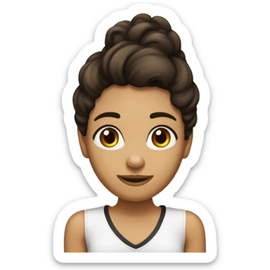Una chica morena de pelo rizado marrón oscuro que el pelo le llegue hasta los hombros  sticker