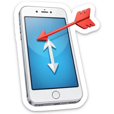 mobile phone and arrow sticker