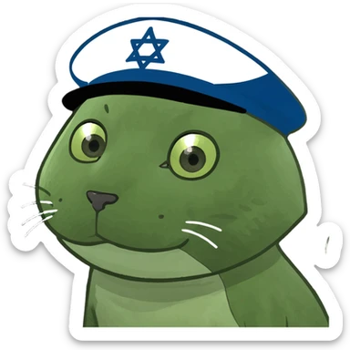 Angry kitten Jewish hat sticker