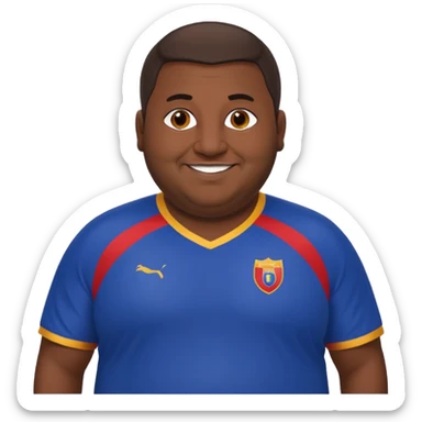 Obese Armenian male with Armenian soccer jersey sticker