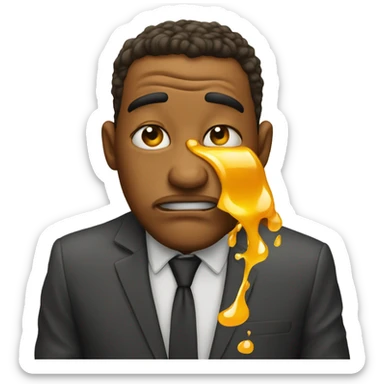 Puking emoji but hes puking honey sticker