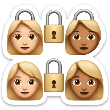 facial recognition emoji, a face with a lock symbol, apple emoji style sticker