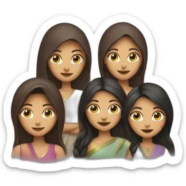 group of 3 girls one veiled, one brunette, one Indian sticker