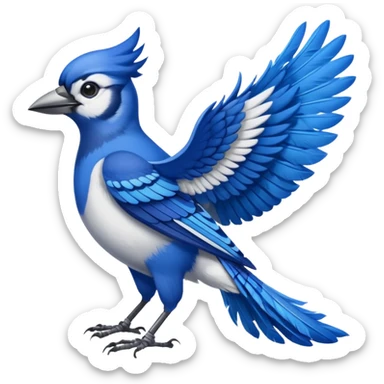 A bluejay bombadier, bandolier of grenades, side profile, feet included  sticker