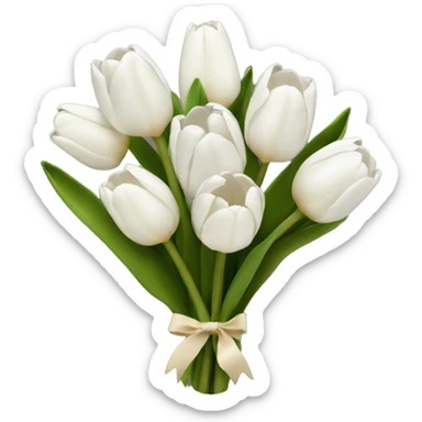white tulip bouquet  sticker