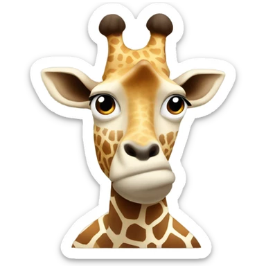 Black guy with a white nose and one white ear and a giraffe on his head sticker