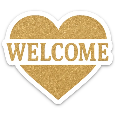  glitter welcome heart, remove background sticker