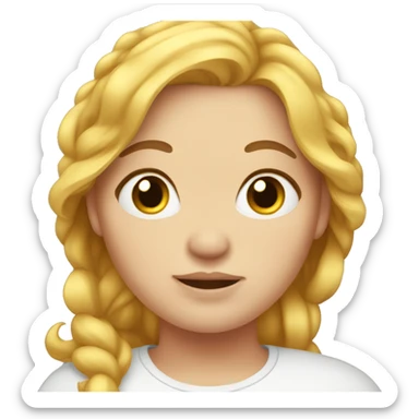 Obesity, female, freckles, golden hair sticker